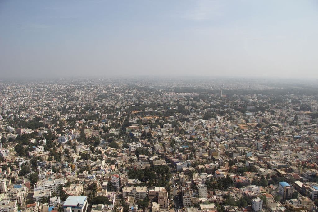 Aerial view of Bangalore, India.